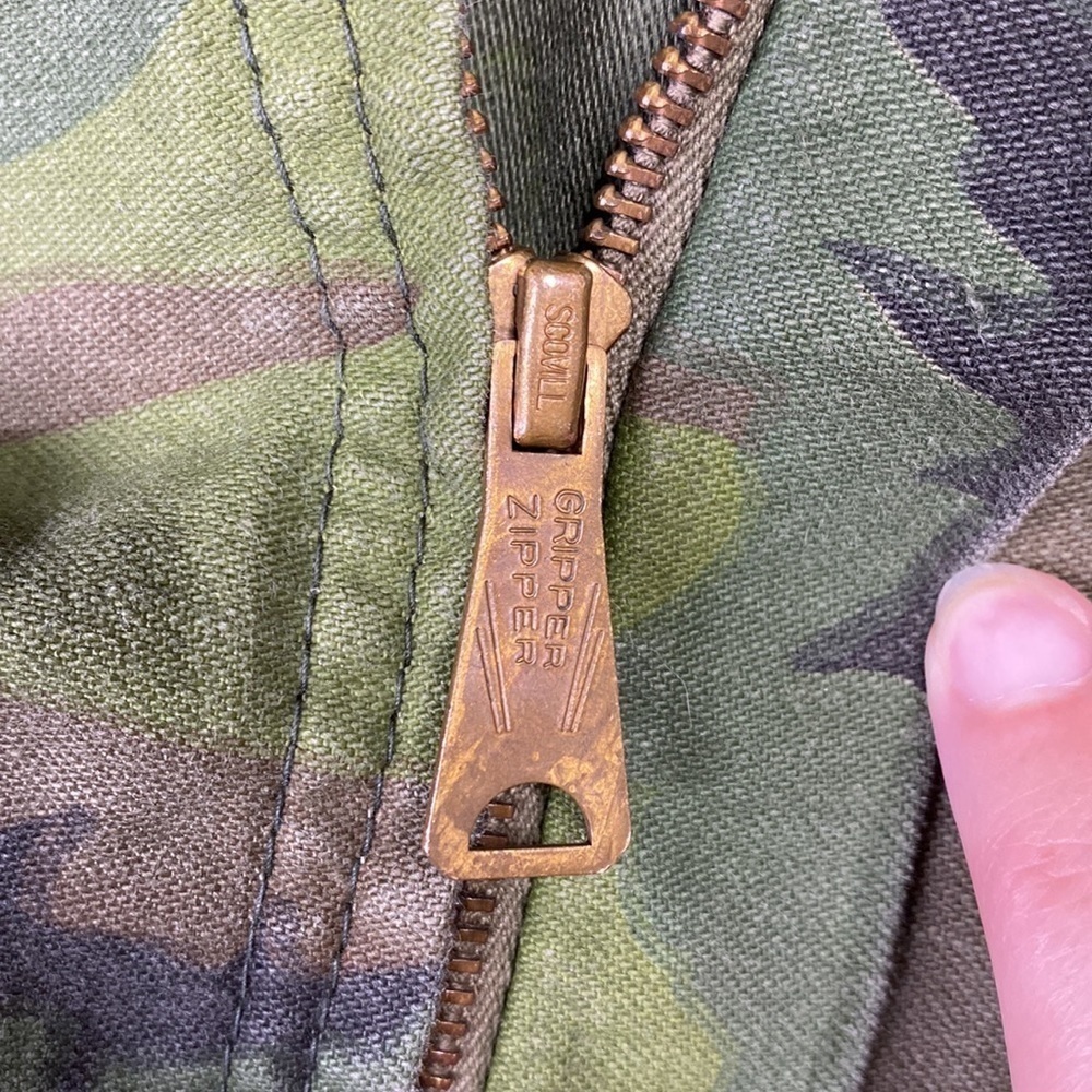 Vintage Polar Brand Camo Camouflage Military Utility Field Jacket 60s Size XL - Picture 4 of 8